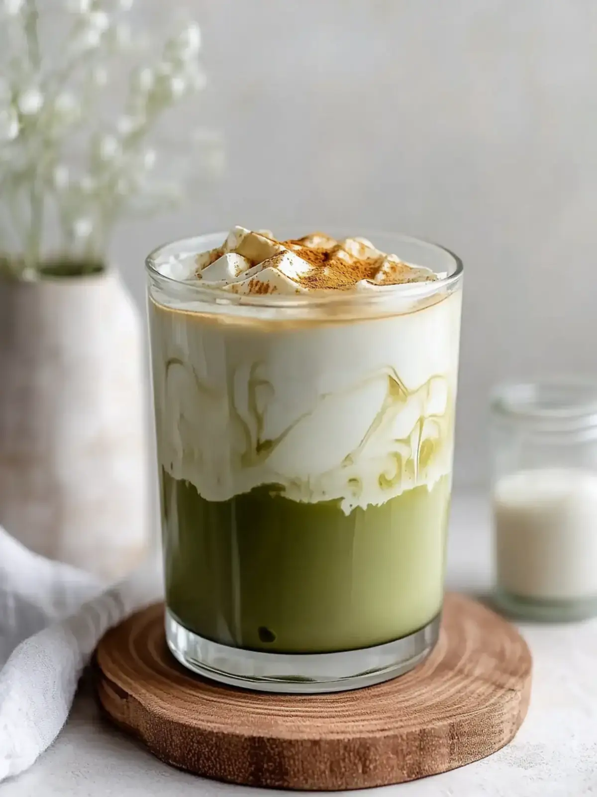 Hausgemachter Brauner Zucker Matcha Latte