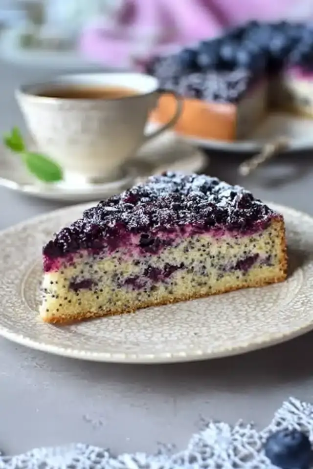 Heidelbeer Mohnkuchen einfach backen