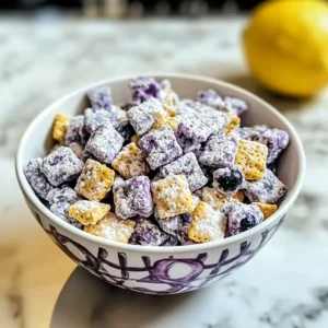 Heidelbeer-Zitronen-Käsekuchen-Puppy-Chow