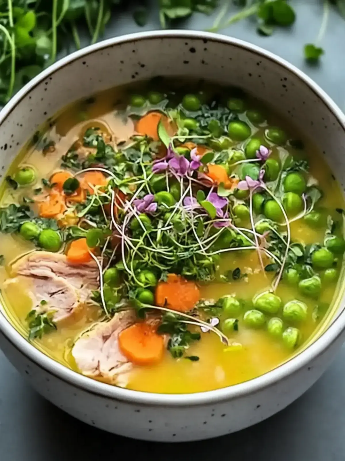 Herzhafte Frühlingshühnersuppe