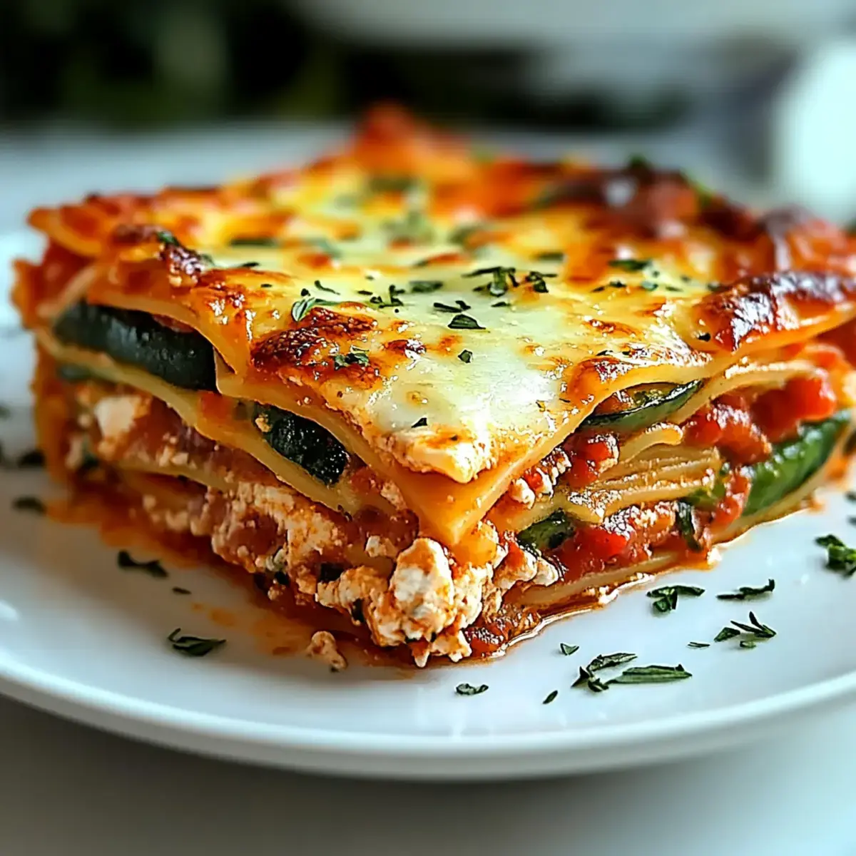 Hohe Protein Gemüse Lasagne