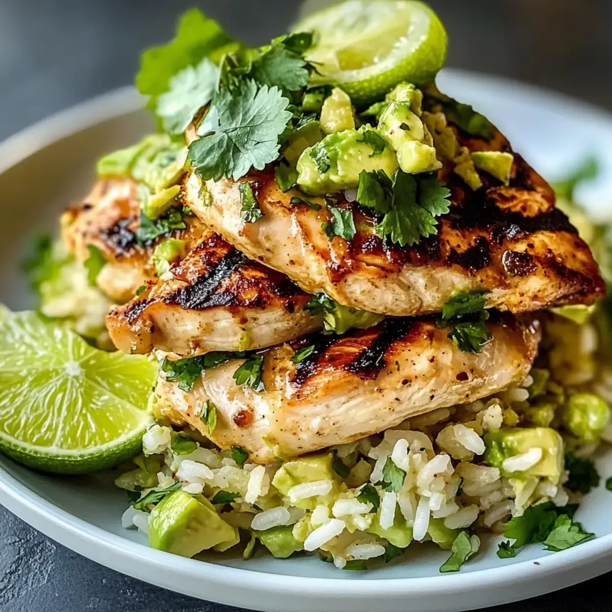 Honig Limetten Hähnchen Avocado