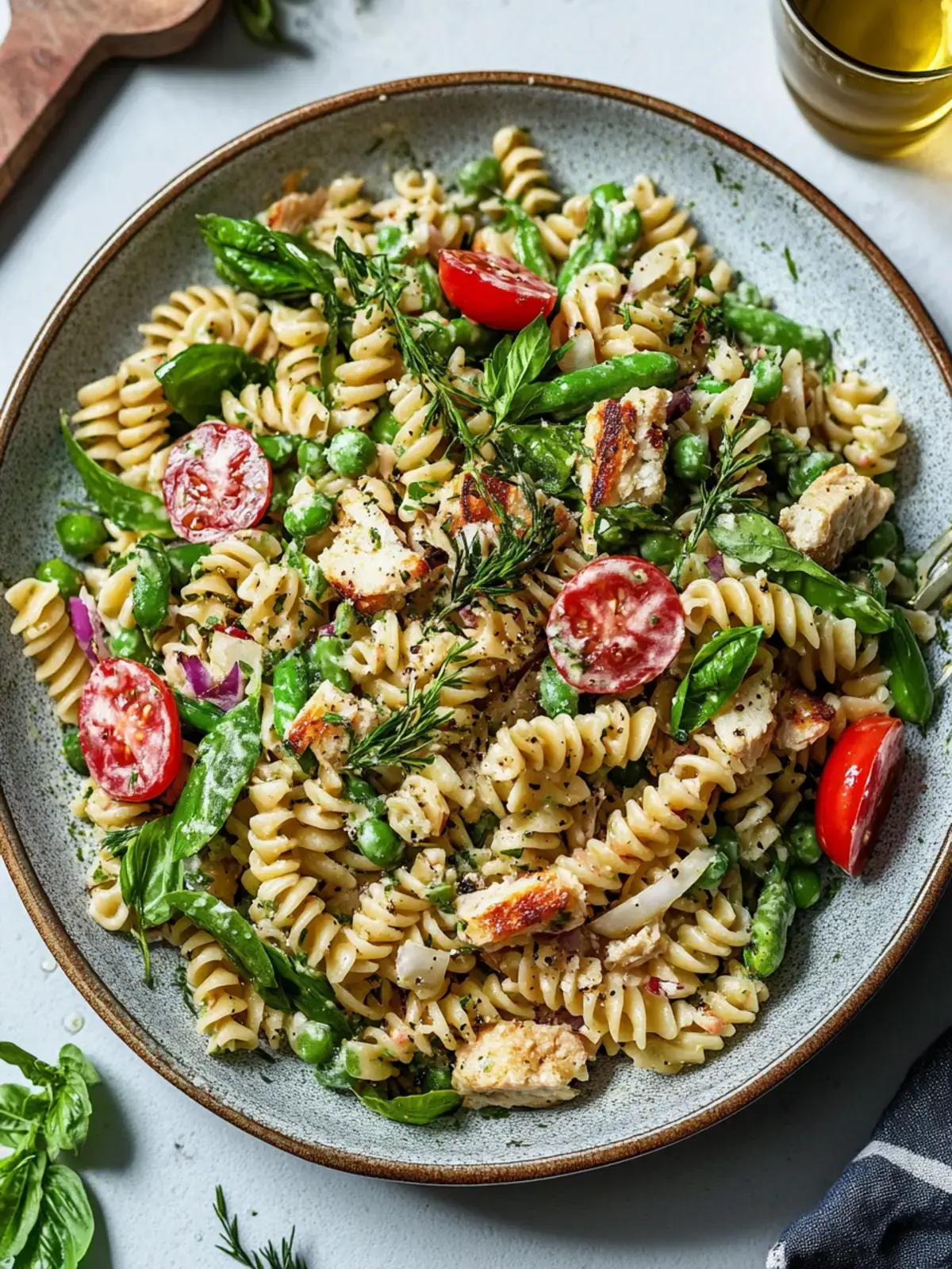 Honig-Senf-Hühnchen-Pasta-Salat