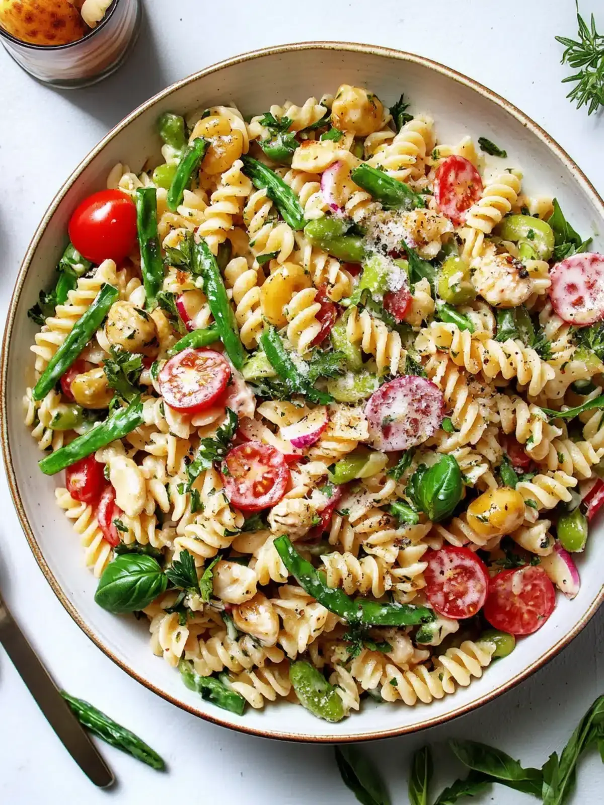 Honig-Senf-Hühnchen-Pasta-Salat