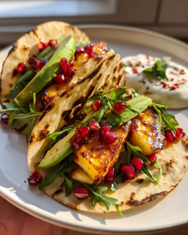 Hot Honey Halloumi Minz Tacos