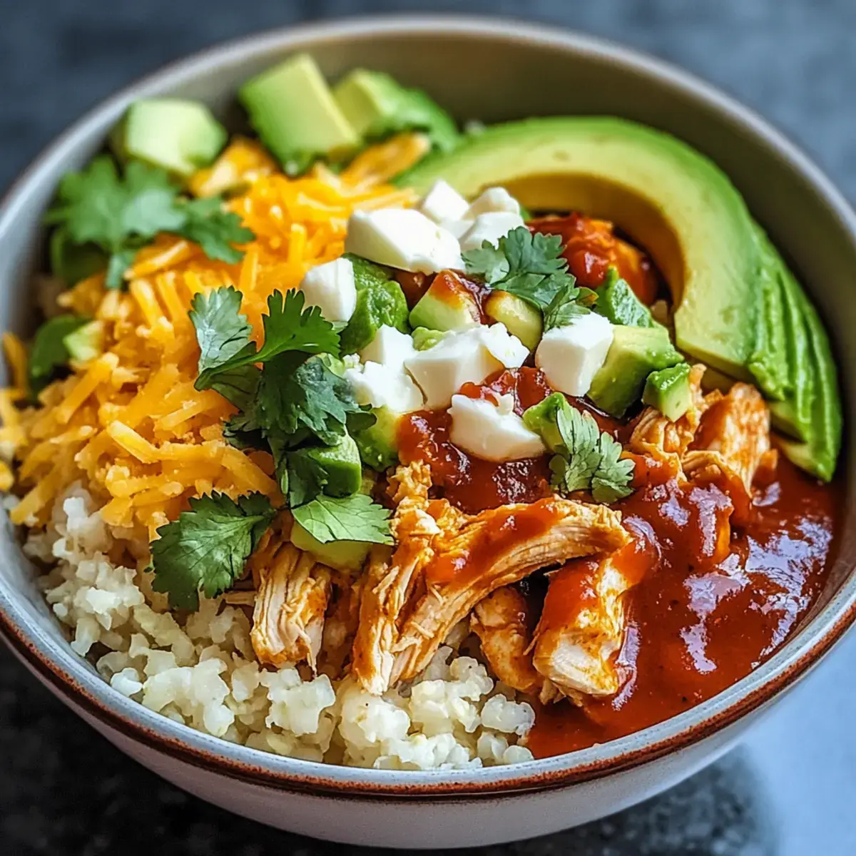 Hühnchen Enchiladas Blumenkohlreis