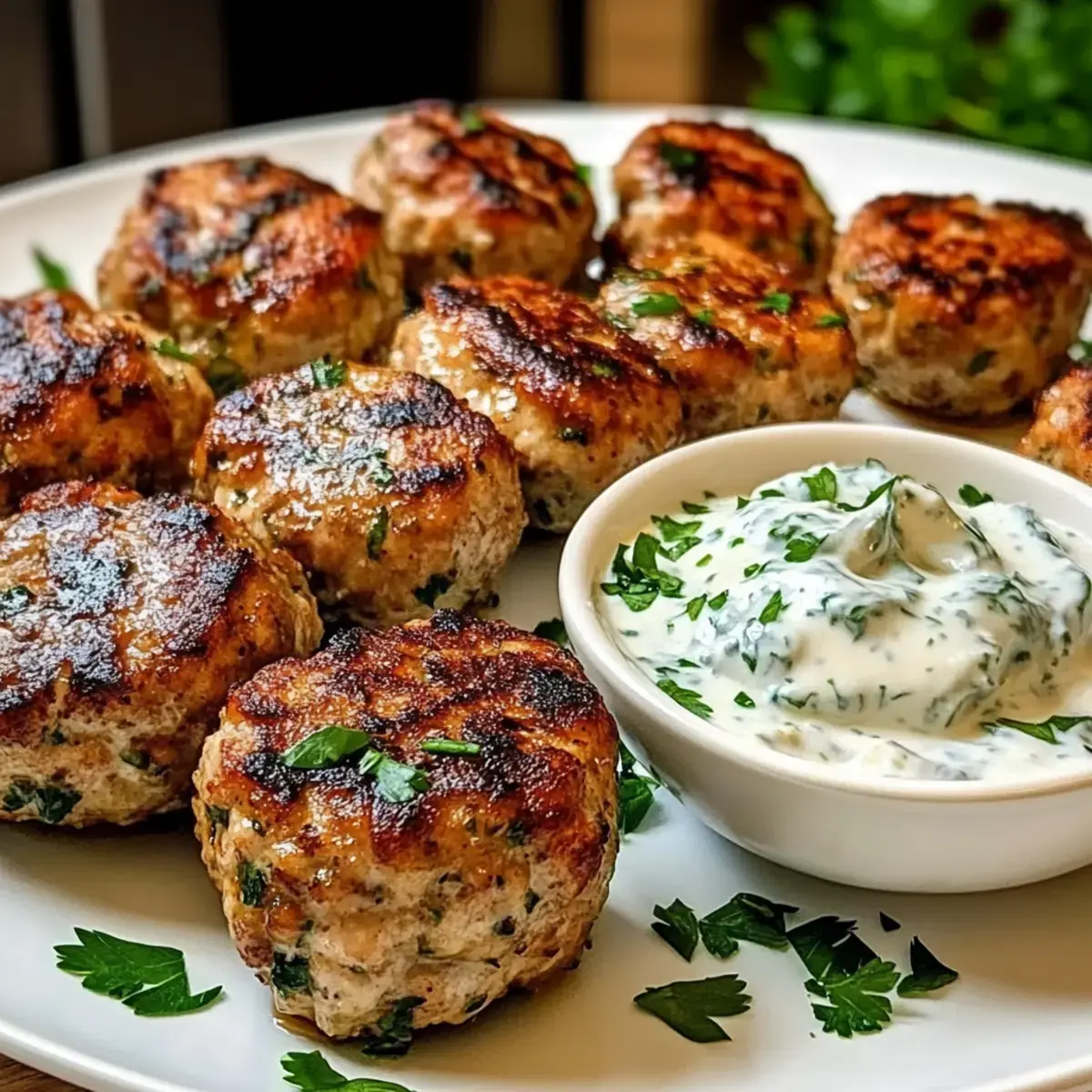Hühnchen Kofta Knoblauch Joghurt Sauce