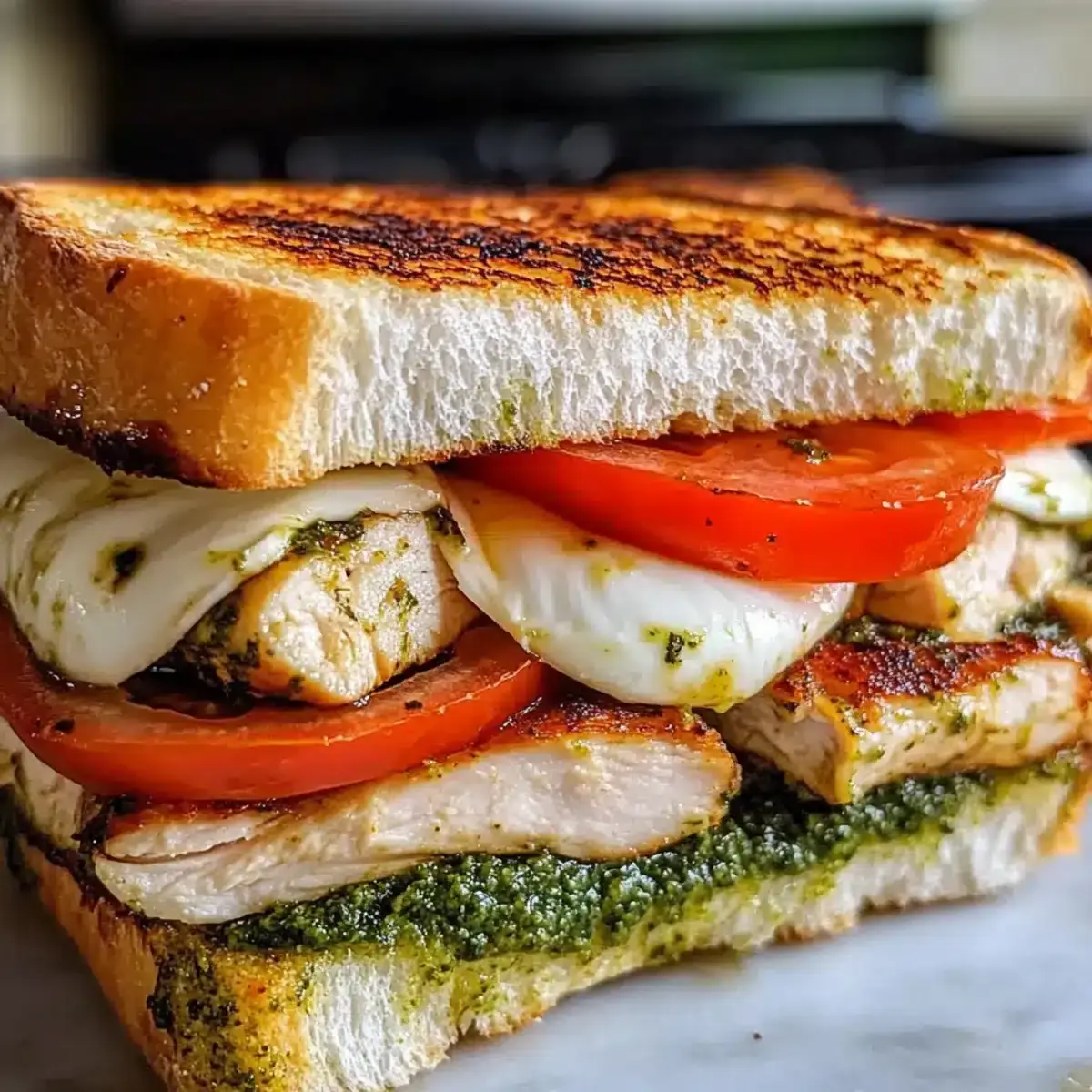 Hähnchen Pesto Sandwich