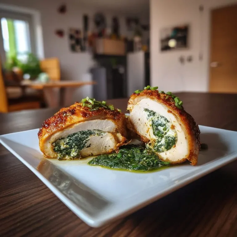 Hähnchen-Rouladen Bärlauch-Ricotta Rahmspinat