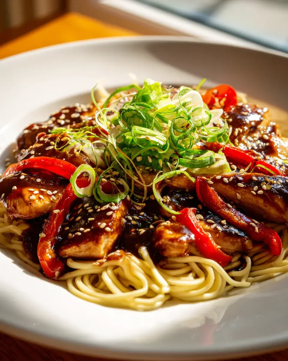 Hähnchen Teriyaki Nudeln