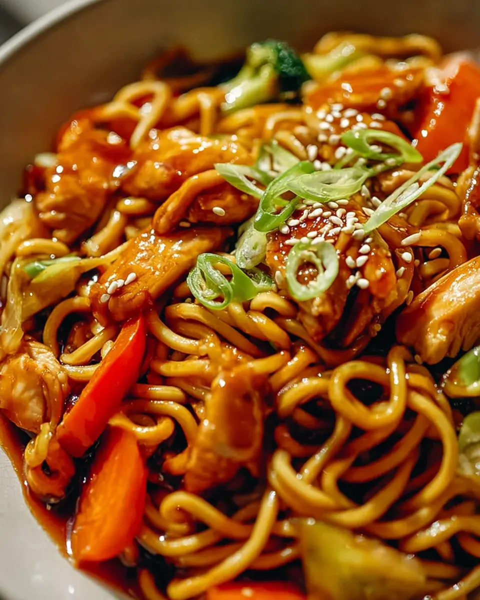 Hähnchen Teriyaki Nudeln