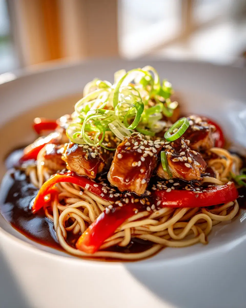 Hyhnchen Teriyaki Nudeln