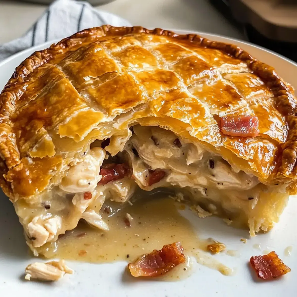 Hühnchen und Speck Pastete