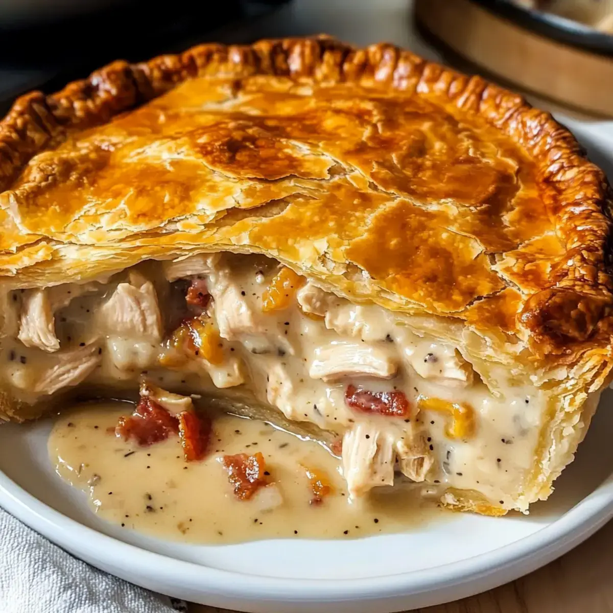 Hühnchen und Speck Pastete