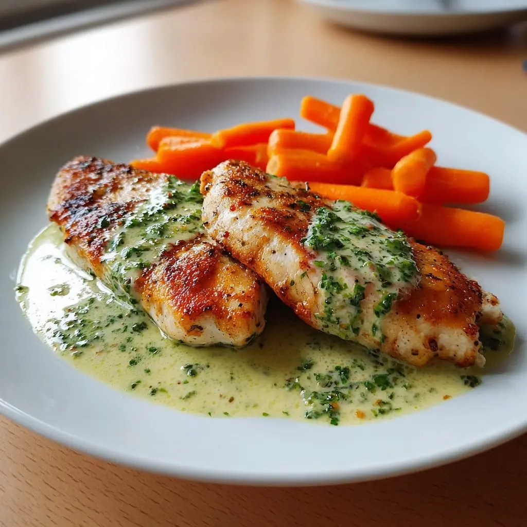 Hähnchenbrustfilet mit Kerbel-Sahne-Soße und glasierten Frühlingskarotten – LNNRW