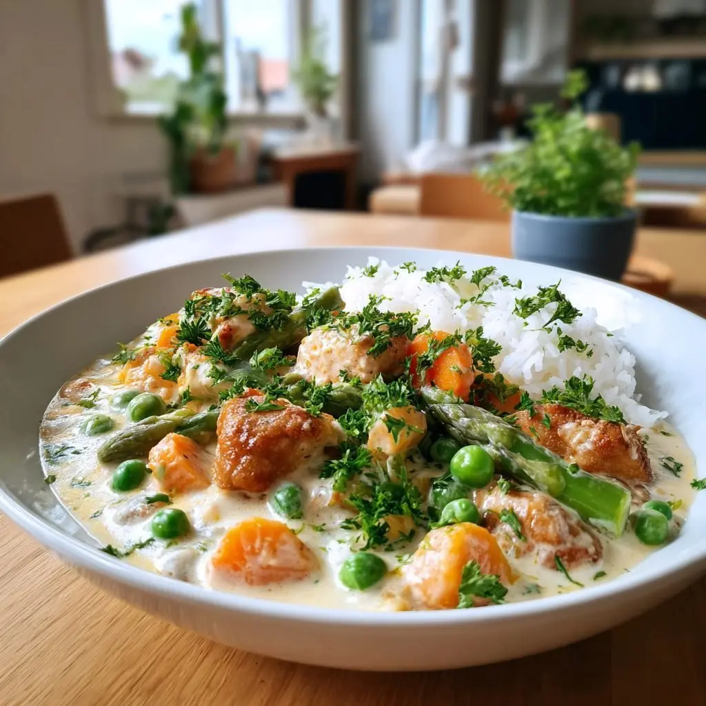 Hähnchenfrikassee mit frischem Frühlingsgemüse – LNNRW