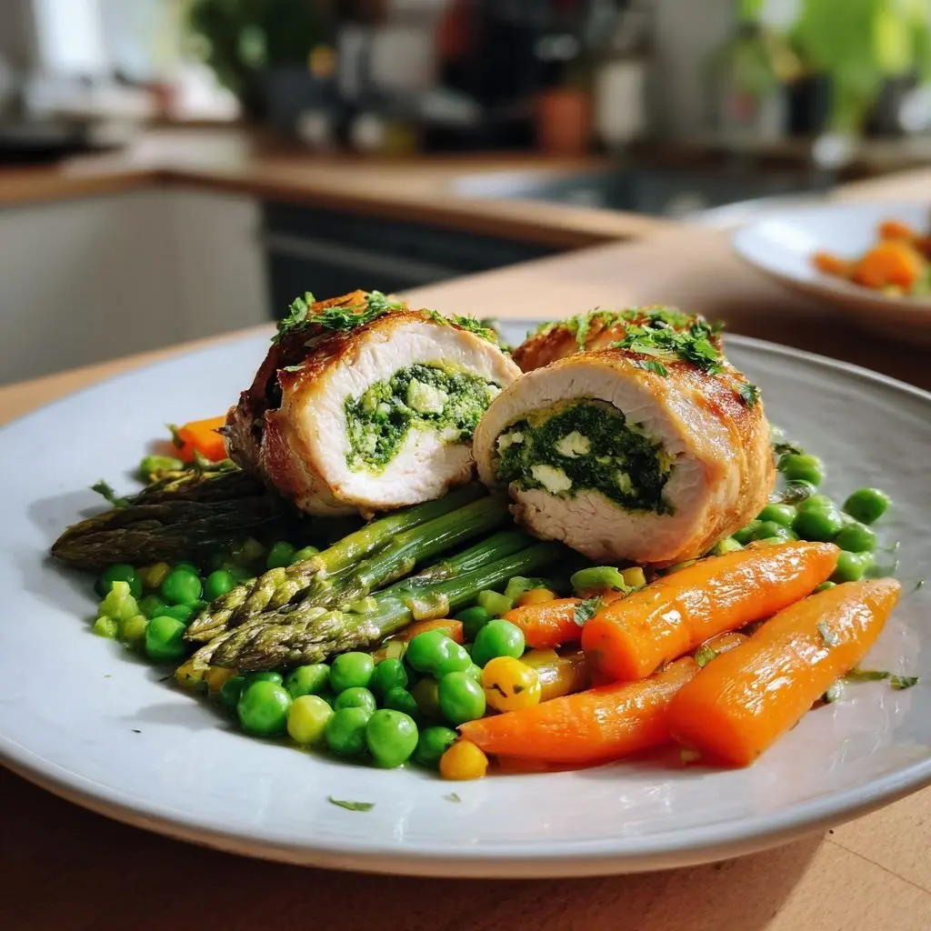 Hyhnchenrouladen Byrlauch Fryhlingsgemyse