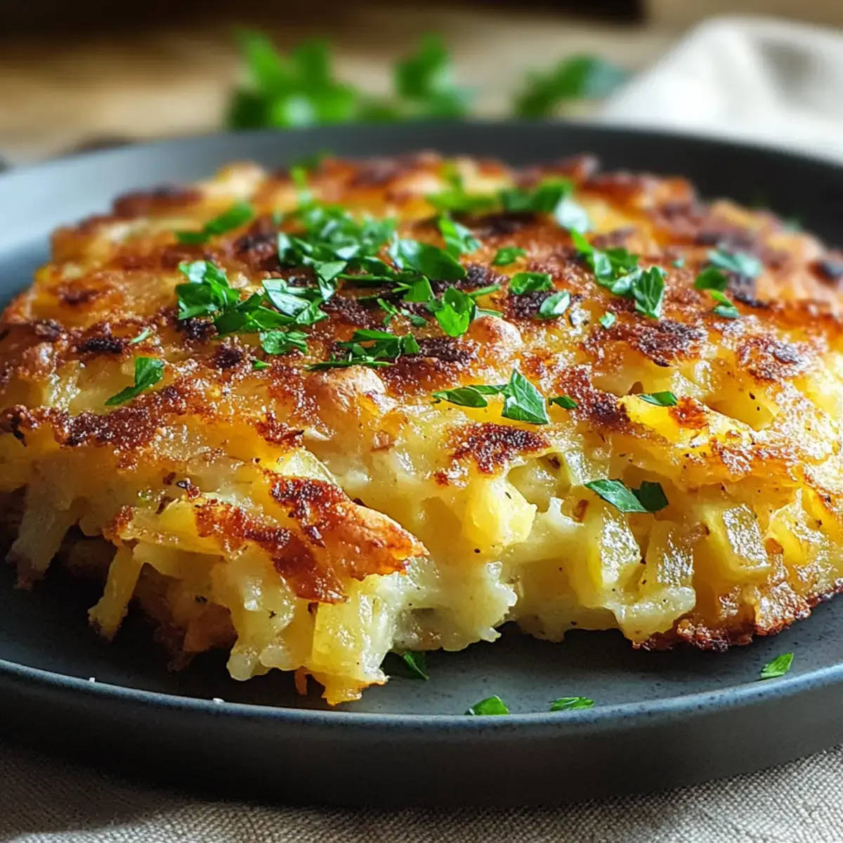 Hüttenkäse Kartoffelrösti Auflauf