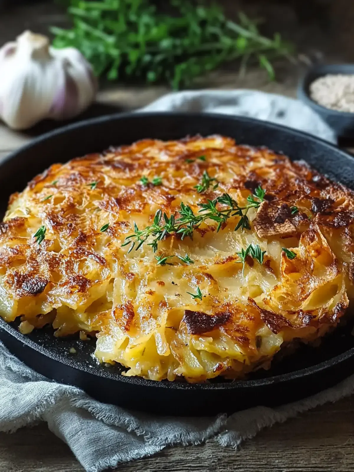 Hüttenkäse Kartoffelrösti Auflauf