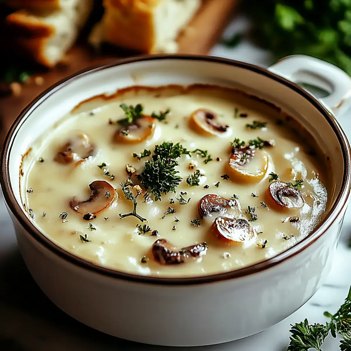 Hüttenkäse-Pilzsuppe