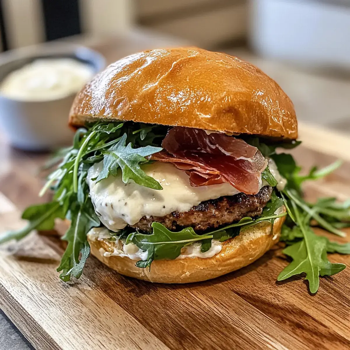Italienischer Burger mit Prosciutto