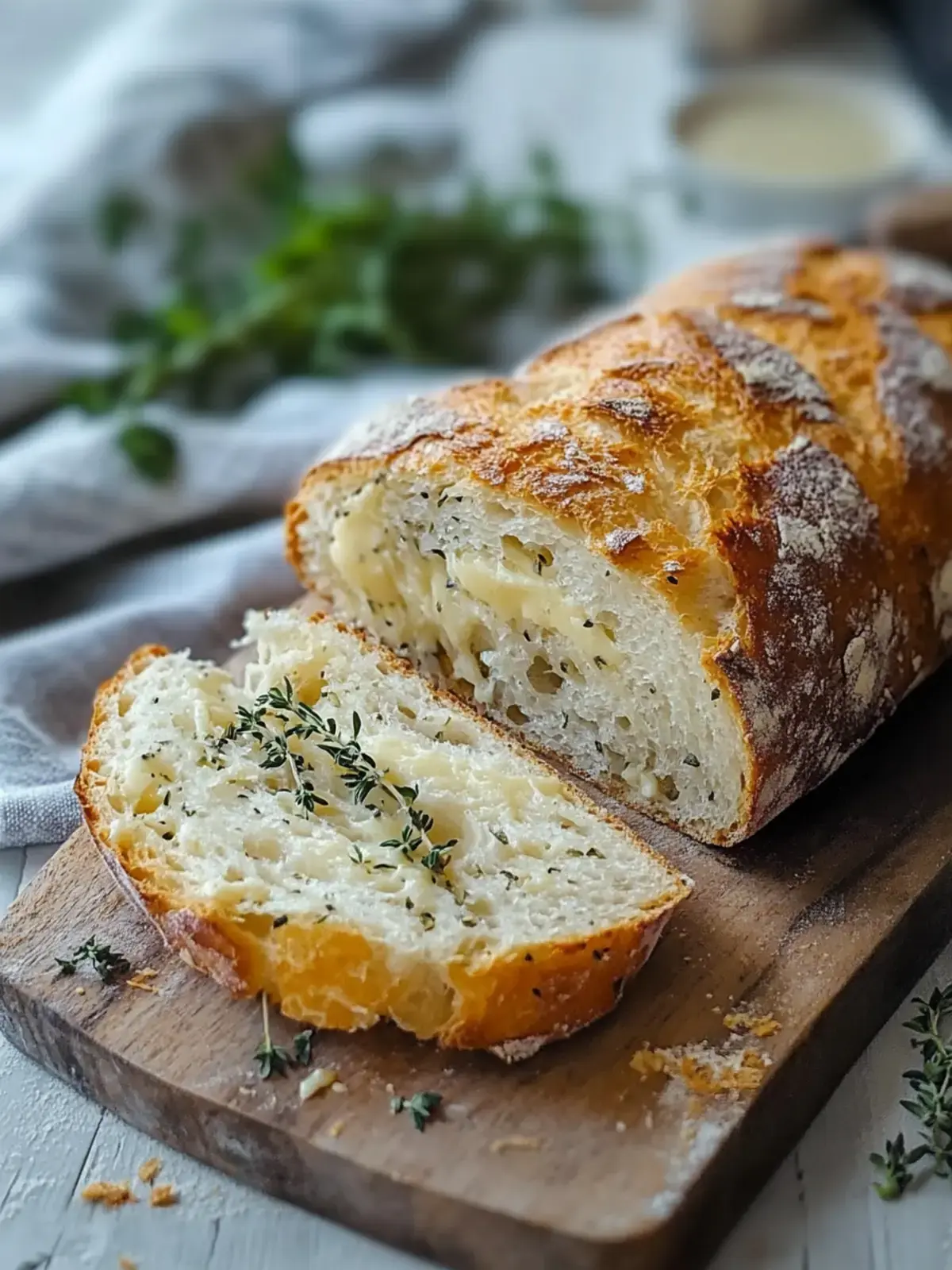 Italienisches Kräuter und Käsebrot