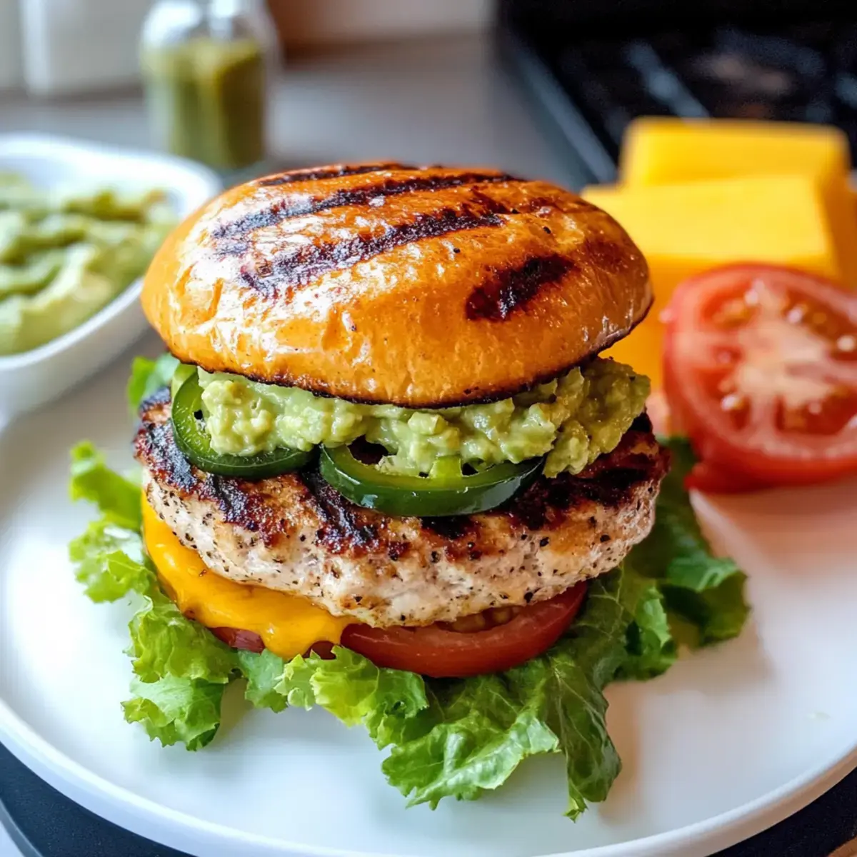 Jalapeño Cheddar Truthahn Burger