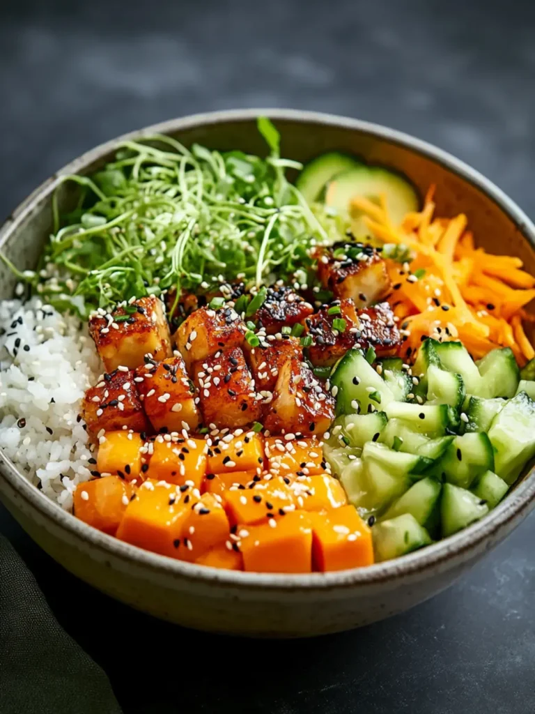 Japanische Superfood-Bowl mit cremigem Sesam-Dressing