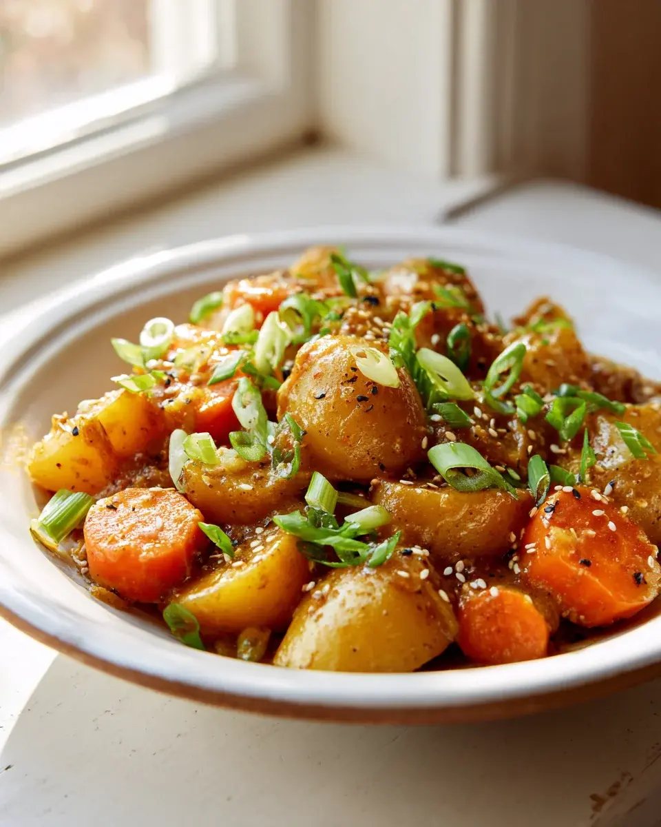 Japanisches Curry mit Kartoffeln und Karotten