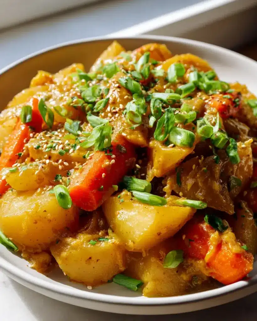Japanisches Curry mit Kartoffeln und Karotten