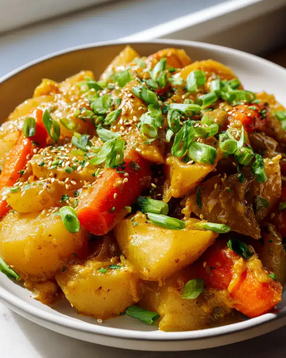 Japanisches Curry mit Kartoffeln und Karotten