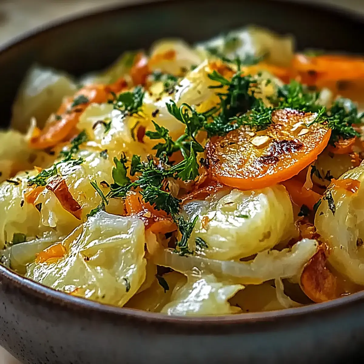 Junger Weißkohl in Butter