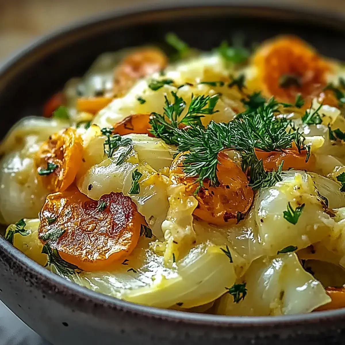 Junger Weiykohl in Butter