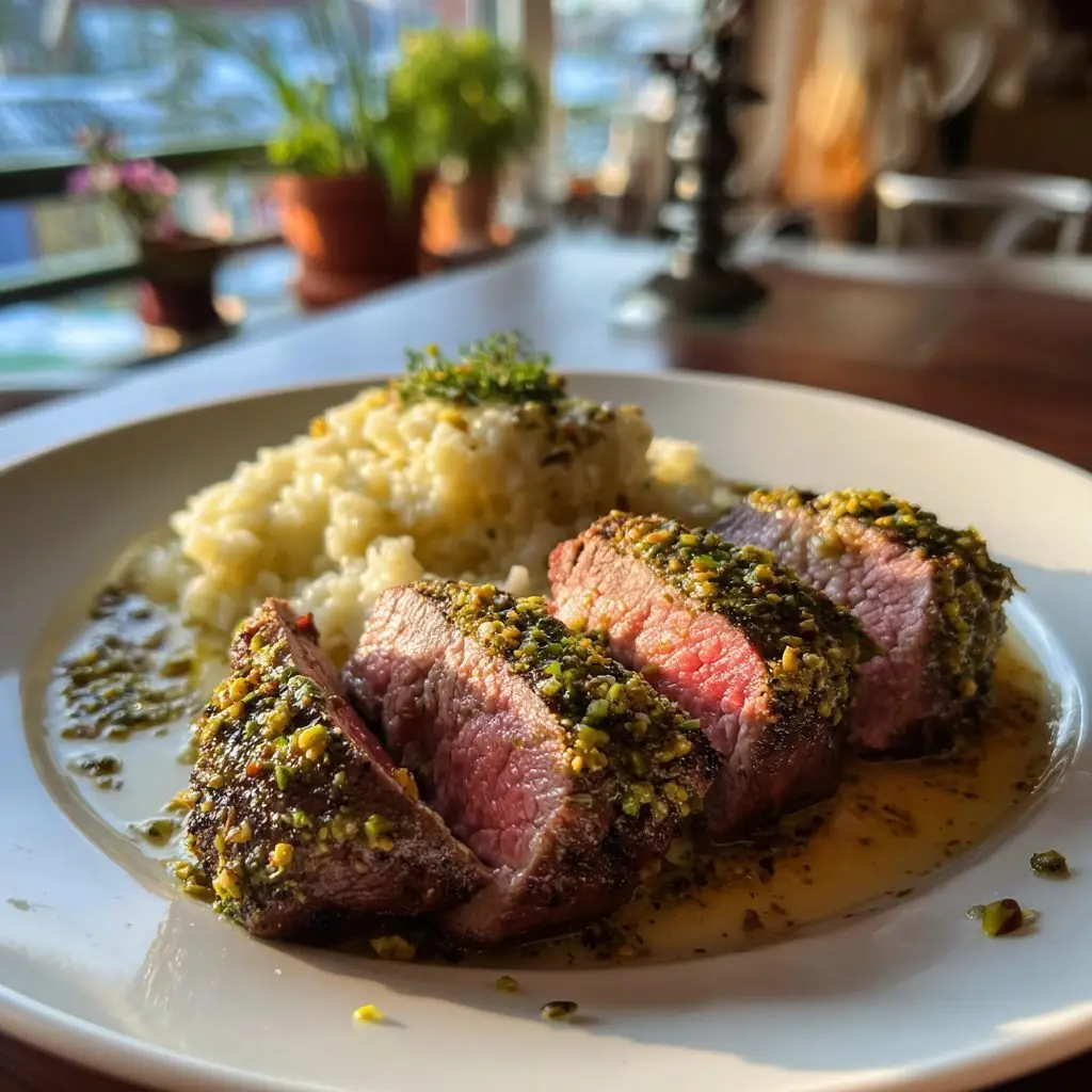 Kalbsfilet im Kräutermantel mit Pistazien