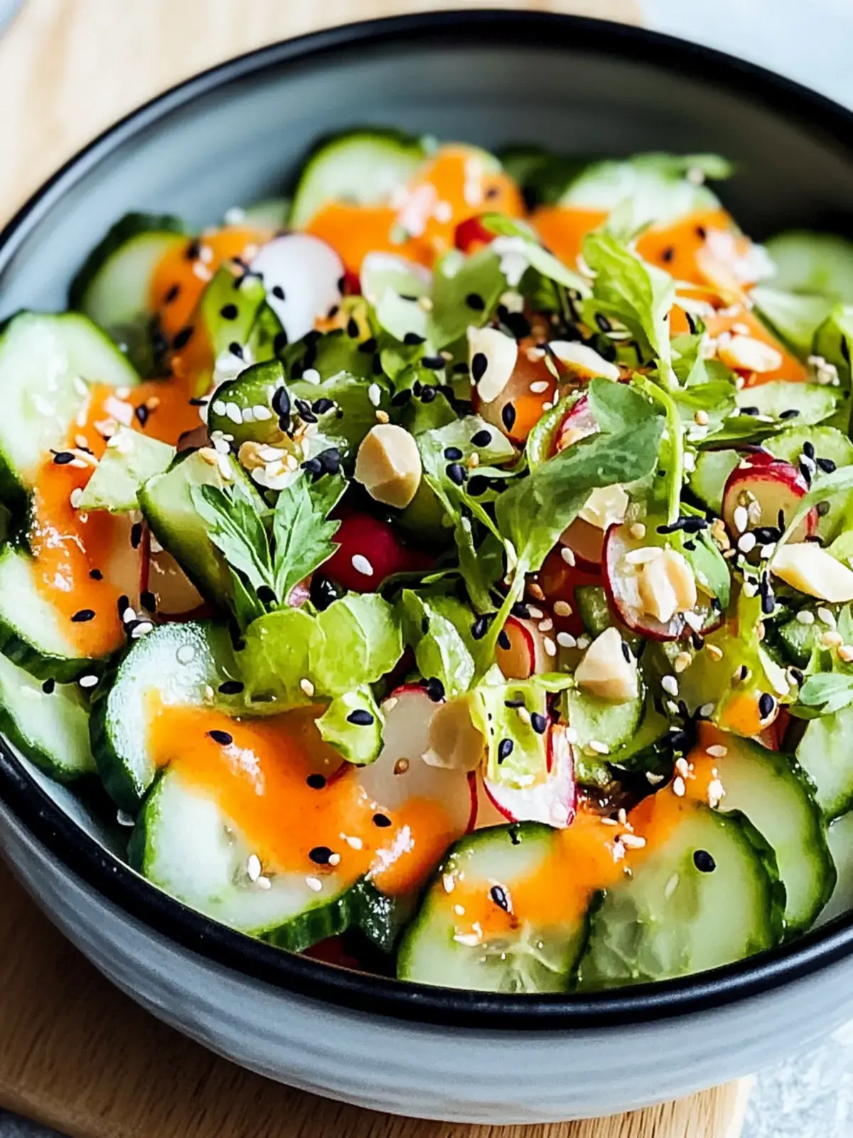 Kalifornische Rolle Gurkensalat