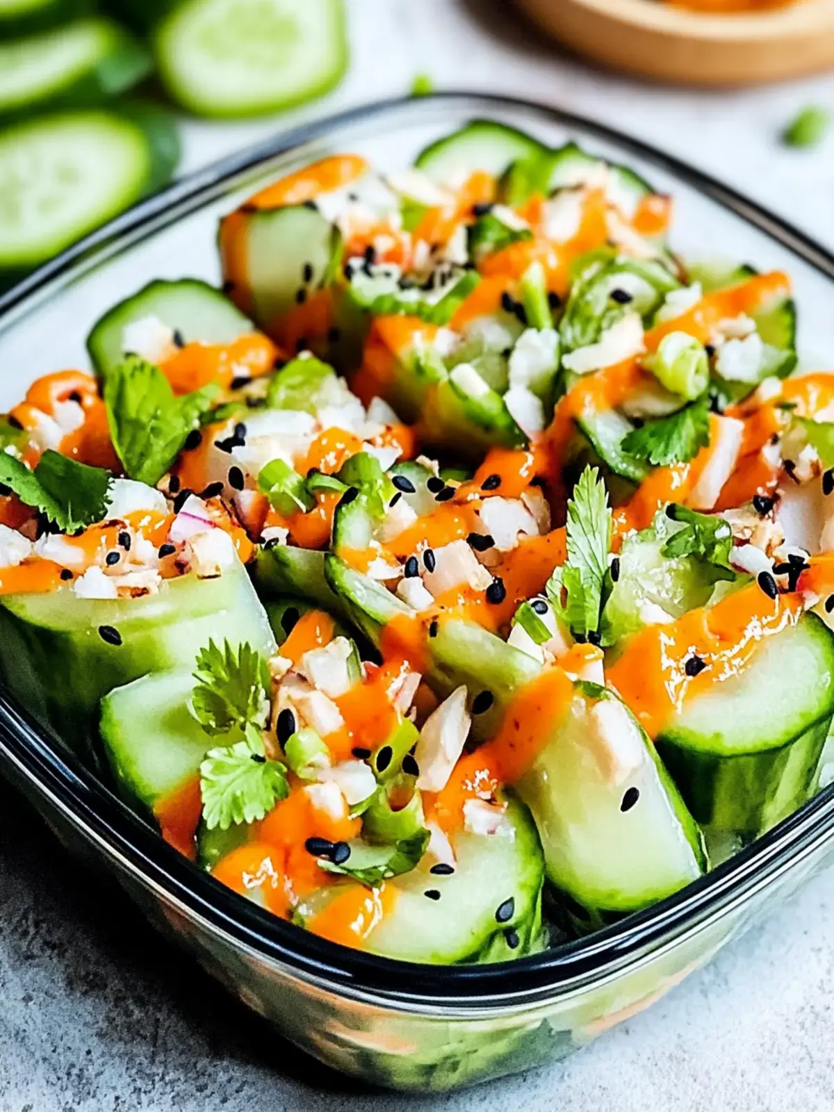 Kalifornische Rolle Gurkensalat