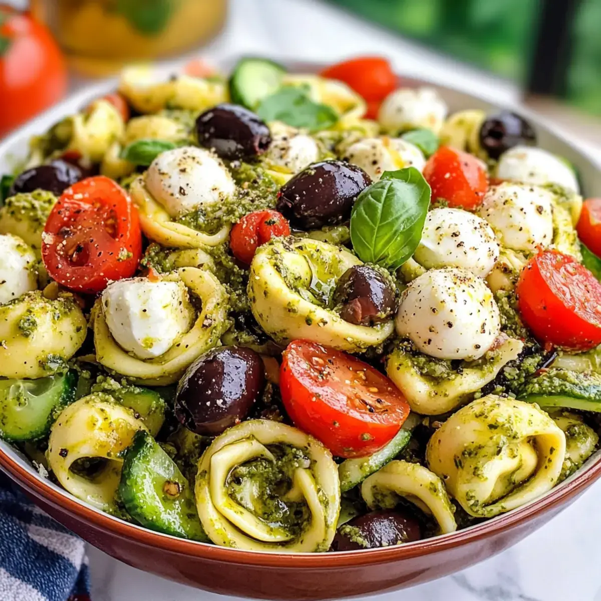 Kalte Tortellini Pesto Salat