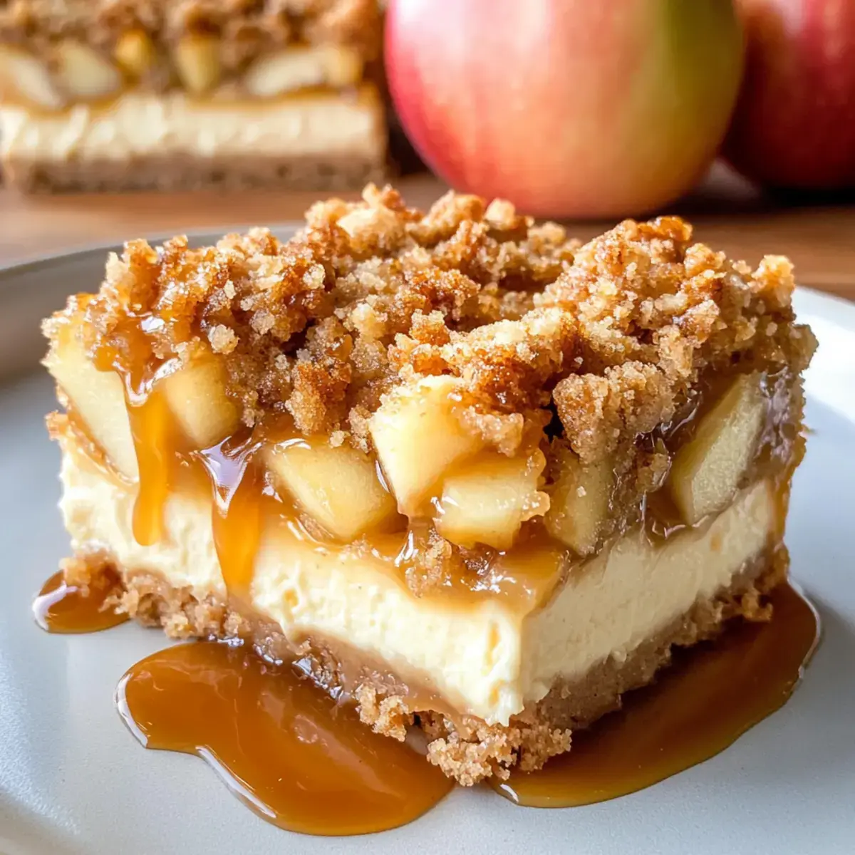 Karamell Apfel Cheesecake Riegel