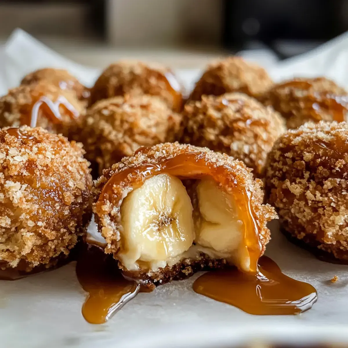 Karamell-Bananen-Käsekuchen-Crunch-Bomben