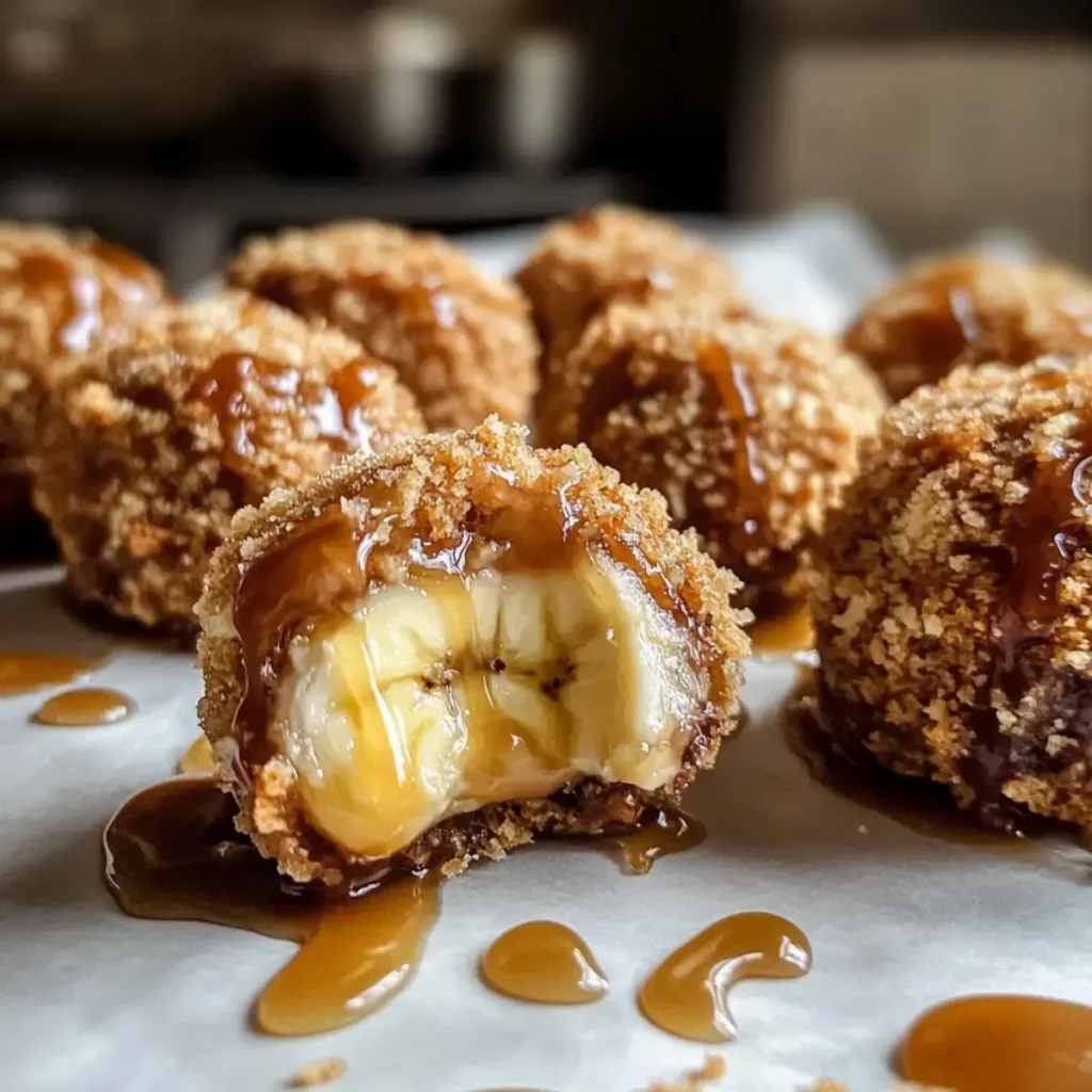 Karamell-Bananen-Käsekuchen-Crunch-Bomben