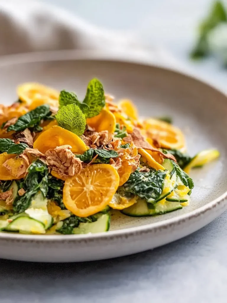 Karamellisierter Zitronen-Zucchini- und Grünkohlsalat