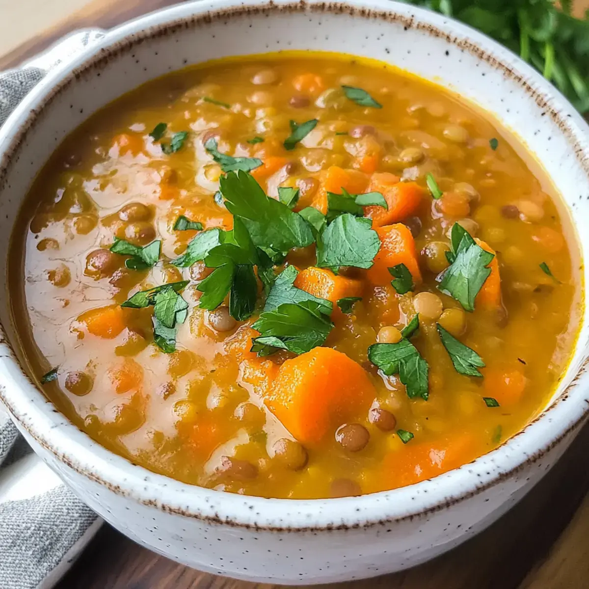 Karotten und Linsensuppe