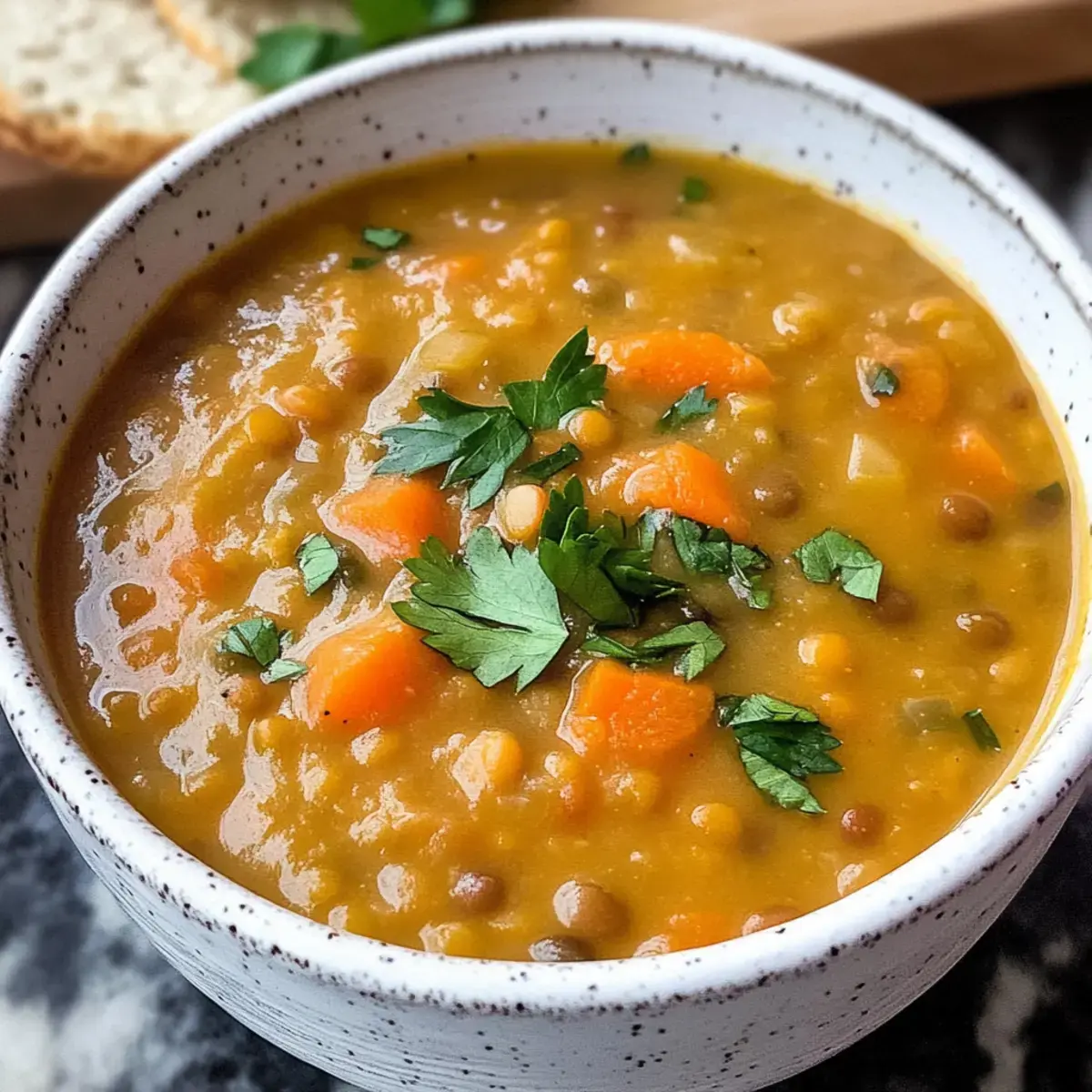 Karotten und Linsensuppe