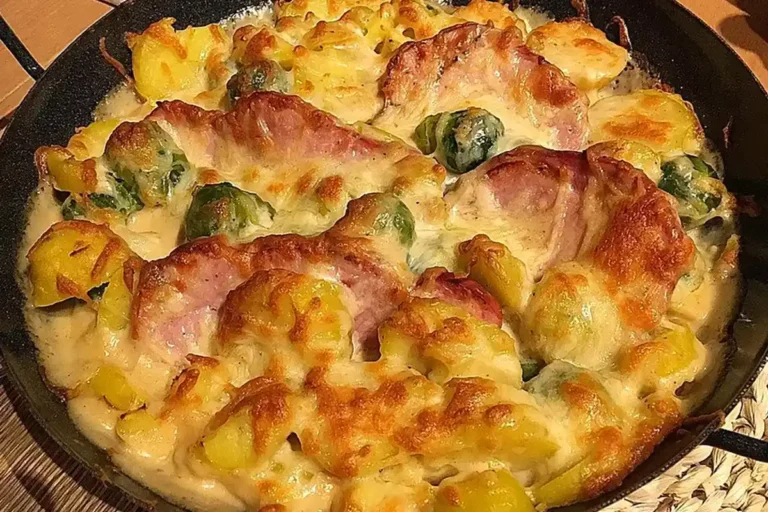 Kasseler-Rosenkohl-Auflauf Rezept