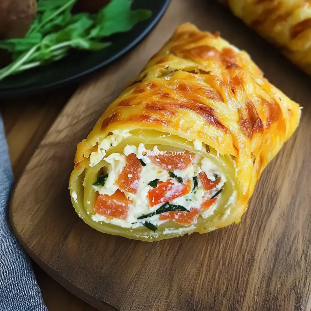 Kartoffelrolle mit Frischkäse Füllung