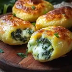 Kartoffeltaschen mit Spinat Frischkyse Fyllung