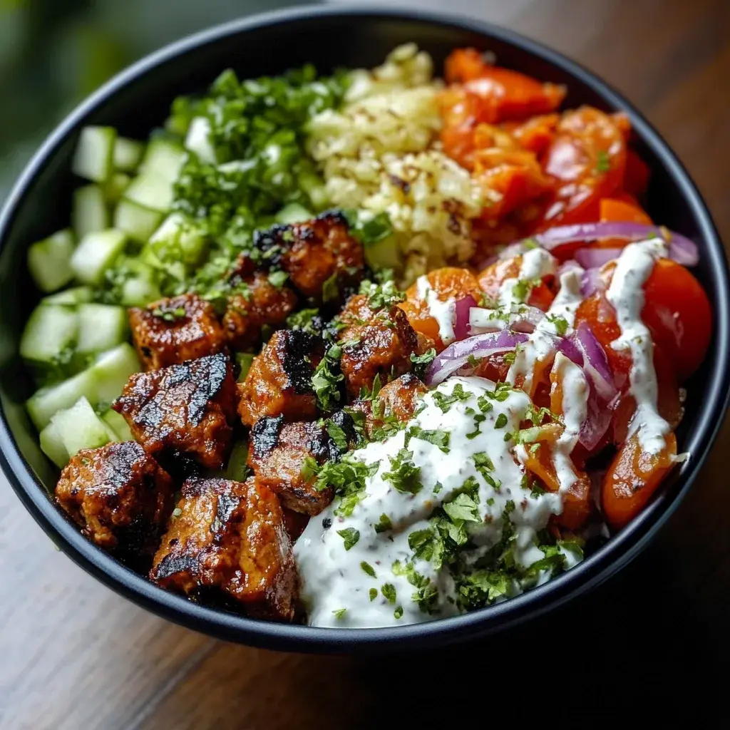 Kebab-Bowl mit hohem Eiweißgehalt