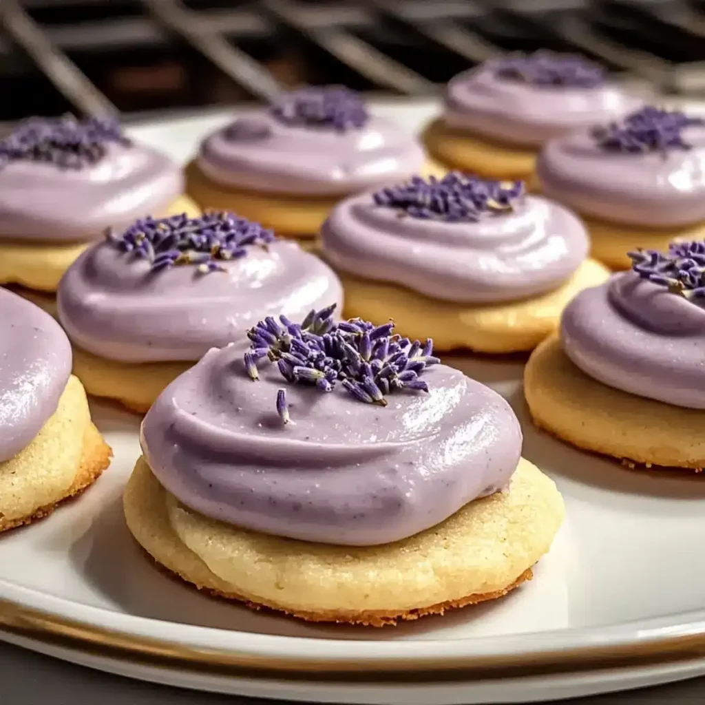 Kekse mit Lavendelglasur