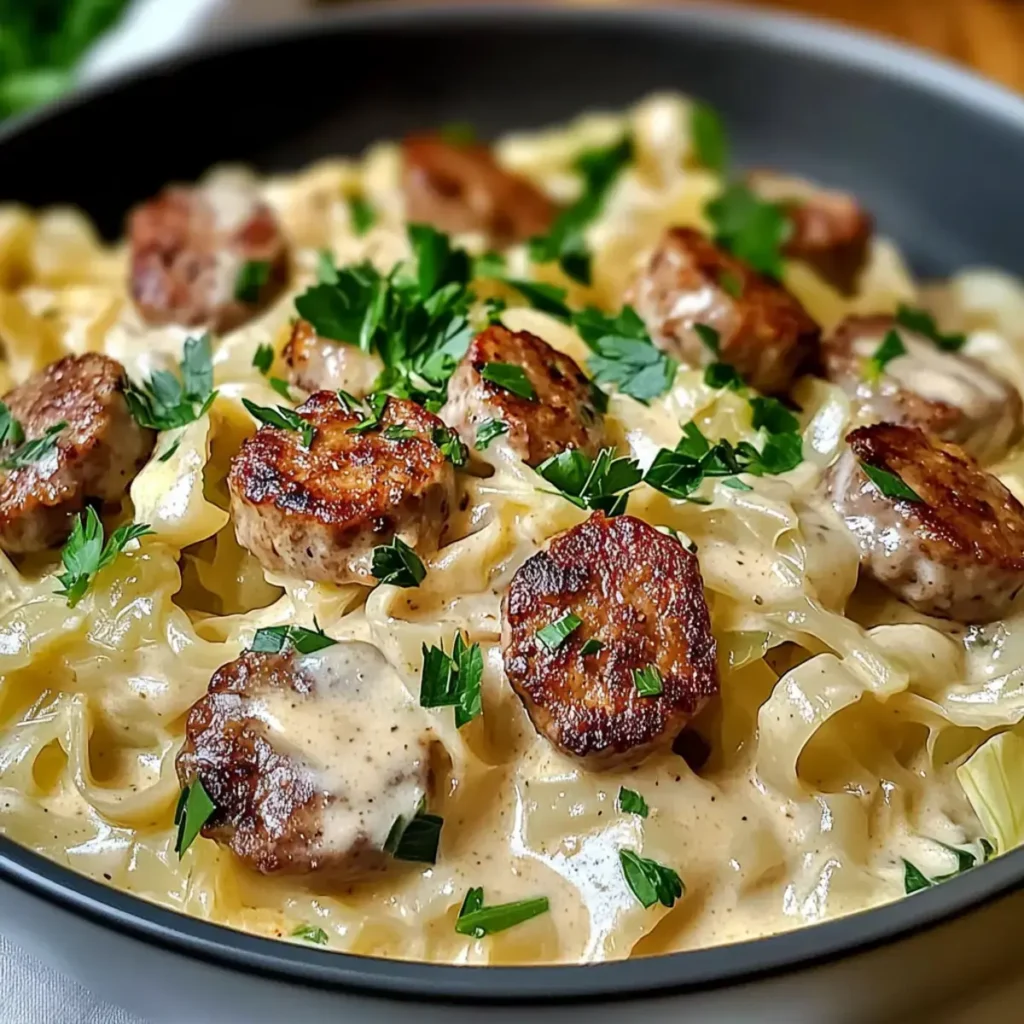 Keto Cajun Wurst Kohl Alfredo