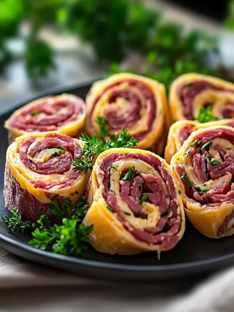 Keto Corned Beef und Käse Roll-Ups